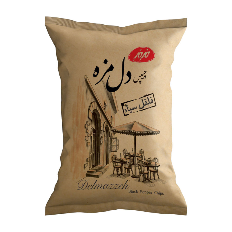 چیپس دل مزه فلفل سیاه مزمز
